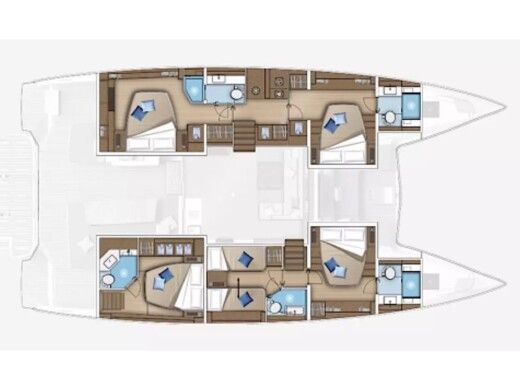 Catamaran  Lagoon 55 (5 cab) Boot Grundriss