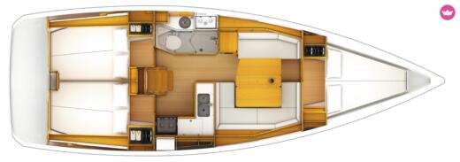 Sailboat Jeanneau Sun Odyssey 379 Plan du bateau