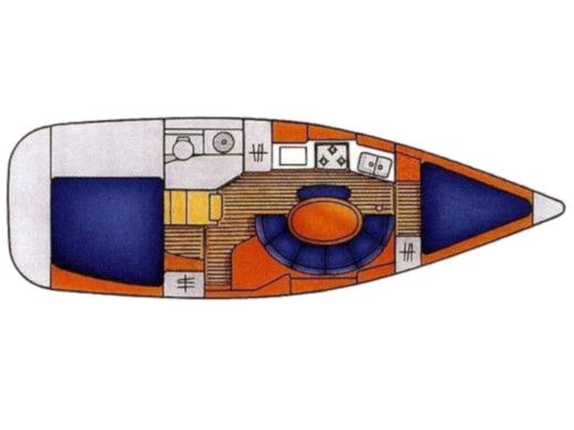 Sailboat Jeanneau Sun Odyssey 34 Boat layout