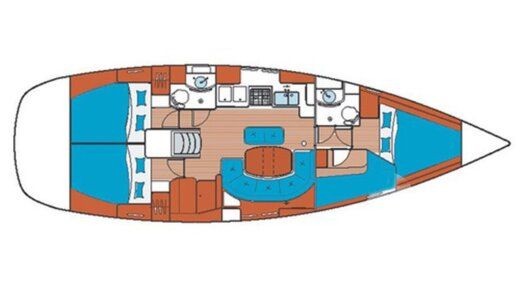 Sailboat Beneteau Oceanis 411 Boot Grundriss