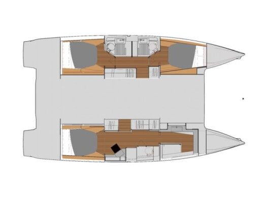 Catamaran  Astréa 42 Quatuor CAT Boot Grundriss