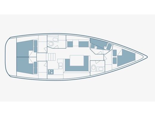 Sailboat  Sun Odyssey 449 Boat layout