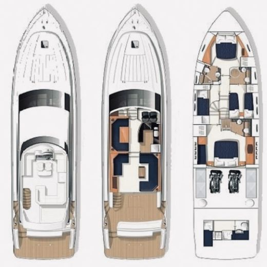 Motor Yacht Princess FLY 62 Boat layout