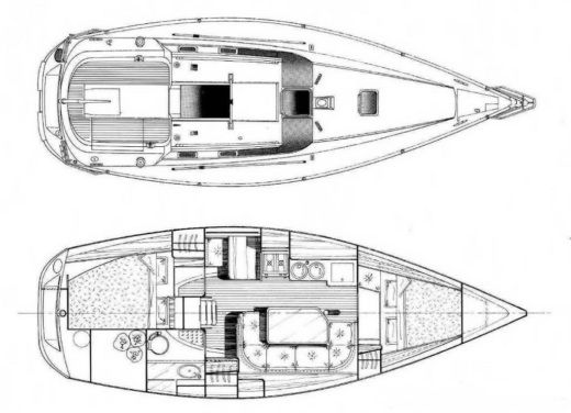 Sailboat Beneteau Oceanis 320 Planimetria della barca