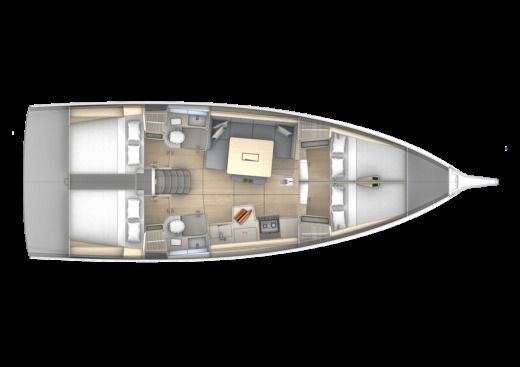 Sailboat Dufour 41 Plattegrond van de boot