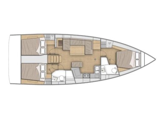 Sailboat  Oceanis 40.1  Boot Grundriss