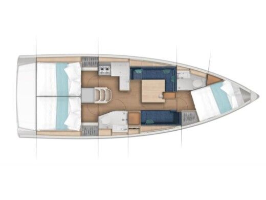 Sailboat  Sun Odyssey 380 Boot Grundriss