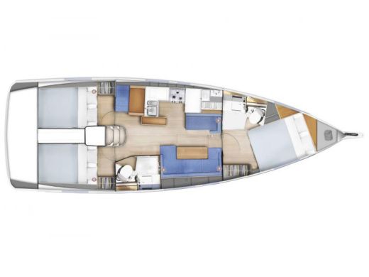Sailboat  Sun Odyssey 410 Planimetria della barca
