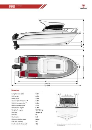 Motorboat Parker PILOTHOUSE 660 boat plan