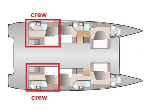 Catamaran  Aura 51 - Luxury Experience Plano del barco