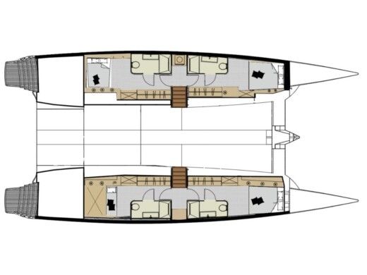 Catamaran  Catamaran J-Yachts Σχέδιο κάτοψης σκάφους