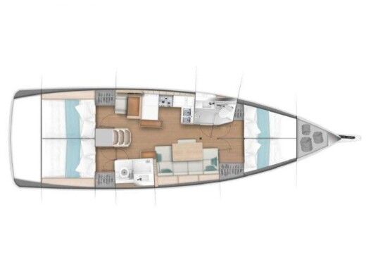 Sailboat JEANNEAU SUN ODYSSEY 440 Plattegrond van de boot