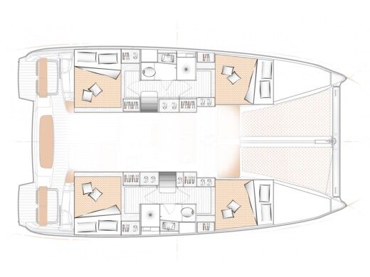 Catamaran  Excess 11 Boot Grundriss