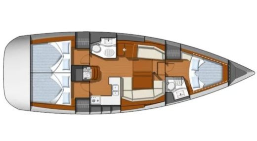 Catamaran Jeanneau Sun Odyssey 42 Ds boat plan