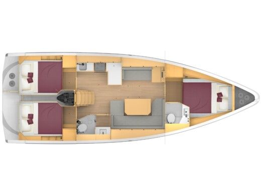 Sailboat  Bavaria C42 Boat layout