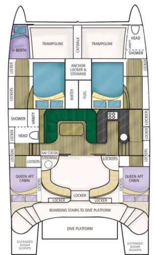 Catamaran jaguar 41' Plan du bateau