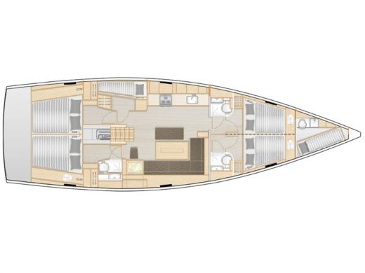 Sailboat Hanse 508 Boot Grundriss