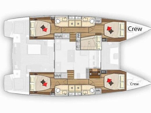 Catamaran  Lagoon 50 Plattegrond van de boot
