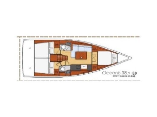 Sailboat BENETEAU OCEANIS 38.1 Σχέδιο κάτοψης σκάφους