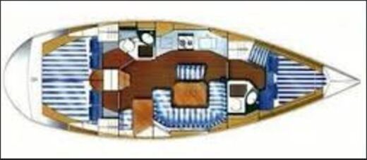 Sailboat Dufour Dufour 41 Classic Plattegrond van de boot