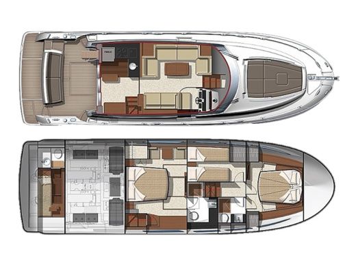 Motorboat  Prestige 520 Fly Boat design plan
