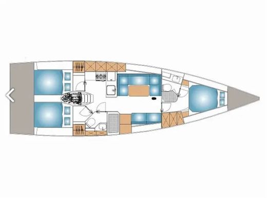 Sailboat Italia Yachts 12.98 Boat layout
