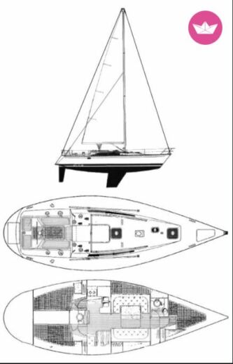 Sailboat Beneteau First 38 Boot Grundriss