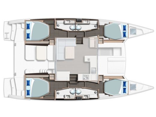 Catamaran  Moorings 4200/4 Boat layout