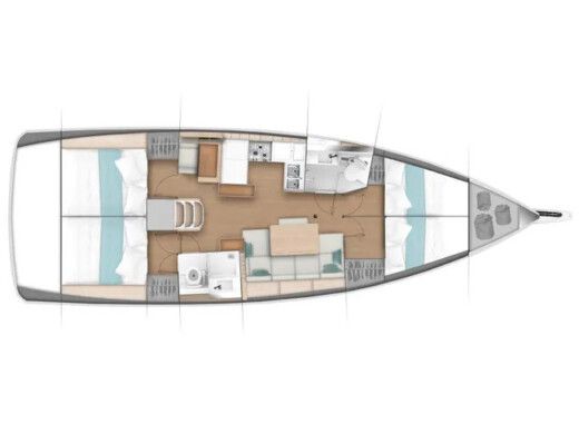 Sailboat Jeanneau Sun Odyssey 440 Σχέδιο κάτοψης σκάφους