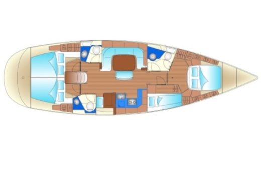 Sailboat Bavaria 49 cruiser boat plan