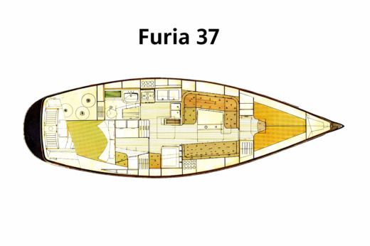Sailboat Furia 37 Plattegrond van de boot