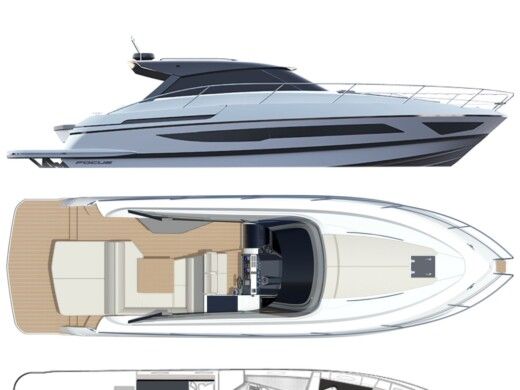 Motorboat Focus Motot Yachts B.V. Focus Power 44 Hard Top Planimetria della barca