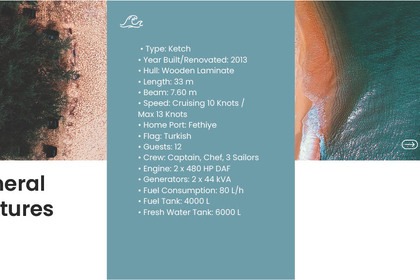 Charter Gulet Gulet 33 mt Ketch Muğla