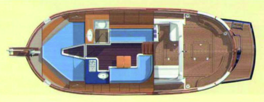 Motorboat Menorquin Yacht 100 Plattegrond van de boot