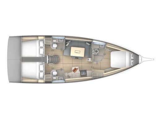 Sailboat  Dufour 41 Boot Grundriss