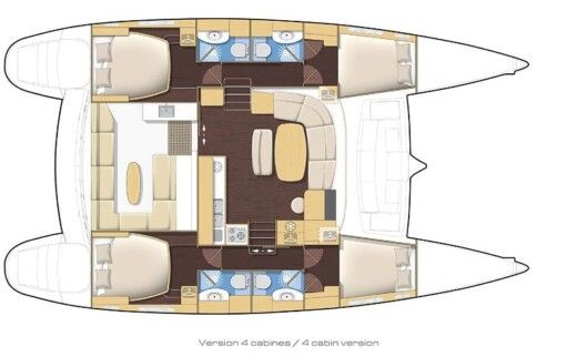 Catamaran LAGOON 440 Charter edition Boot Grundriss