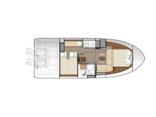 Motorboat JEANNEAU LEADER 36 Plattegrond van de boot