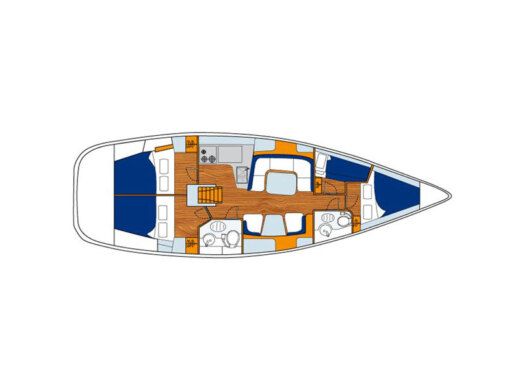 Sailboat JEANNEAU SUN ODYSSEY 43' Σχέδιο κάτοψης σκάφους