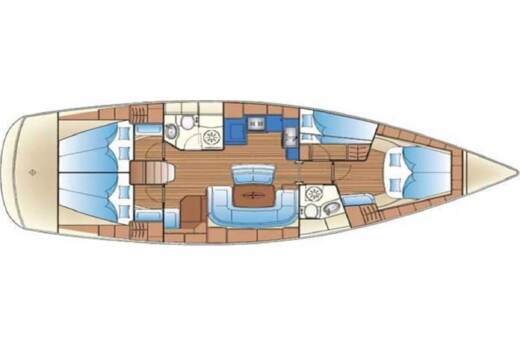 Sailboat Bavaria Bavaria 46 Plattegrond van de boot