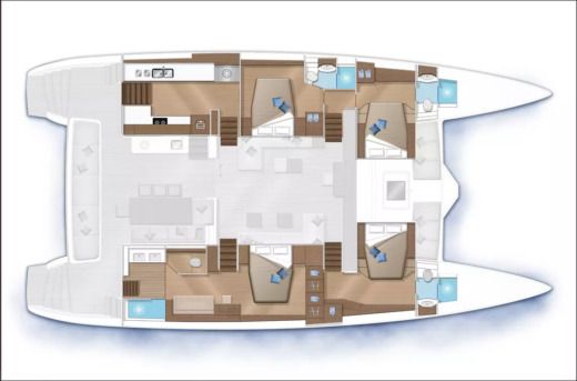 Catamaran Lagoon Lagoon 620 Boot Grundriss