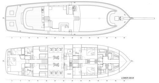 Motor Yacht Bozburun Yard Custom Made Plattegrond van de boot