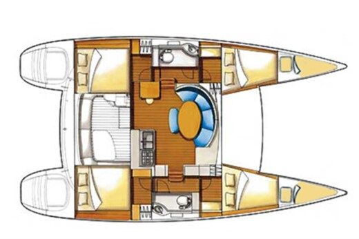 Catamaran Lagoon Lagoon 380 S2 Boot Grundriss