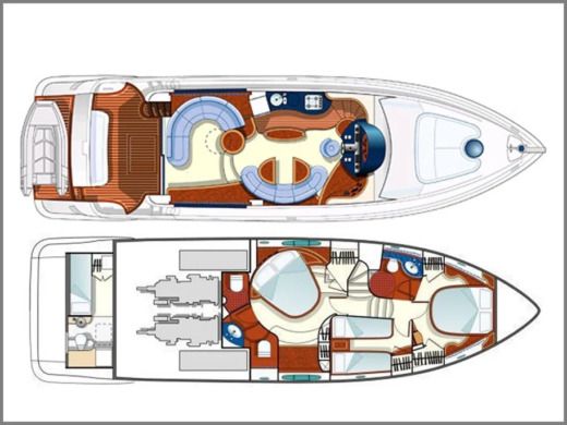 Motorboat Azimut Azimut 55 Plattegrond van de boot
