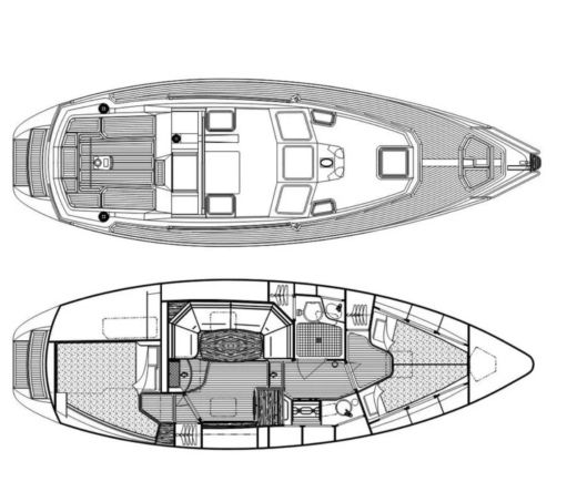 Sailboat Siltala Yachts Nauticat 32 Plattegrond van de boot