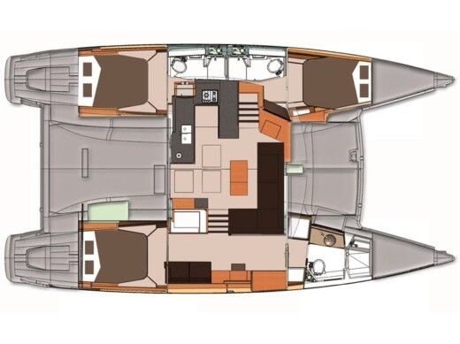 Catamaran  Helia 44 boat plan