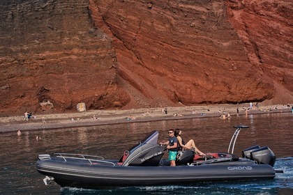 Rental RIB Grand boat Golden line 850 Santorini