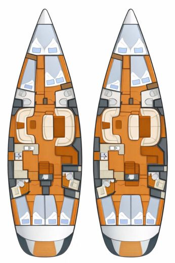 Sailboat Jeanneau Sun Odyssey 54 Ds Boat layout