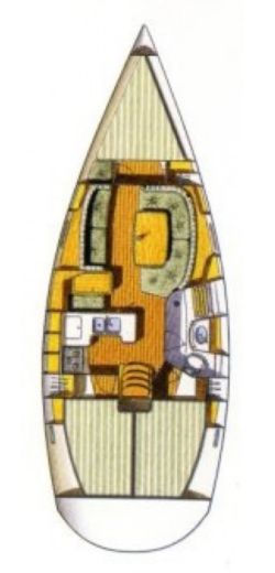 Sailboat Beneteau Oceanis 361 Planimetria della barca