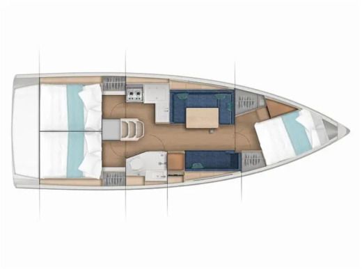 Sailboat  Sun Odyssey 380 Plan du bateau