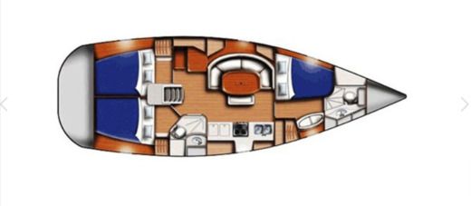 Sailboat BENETEAU OCEANIS 393 Planimetria della barca